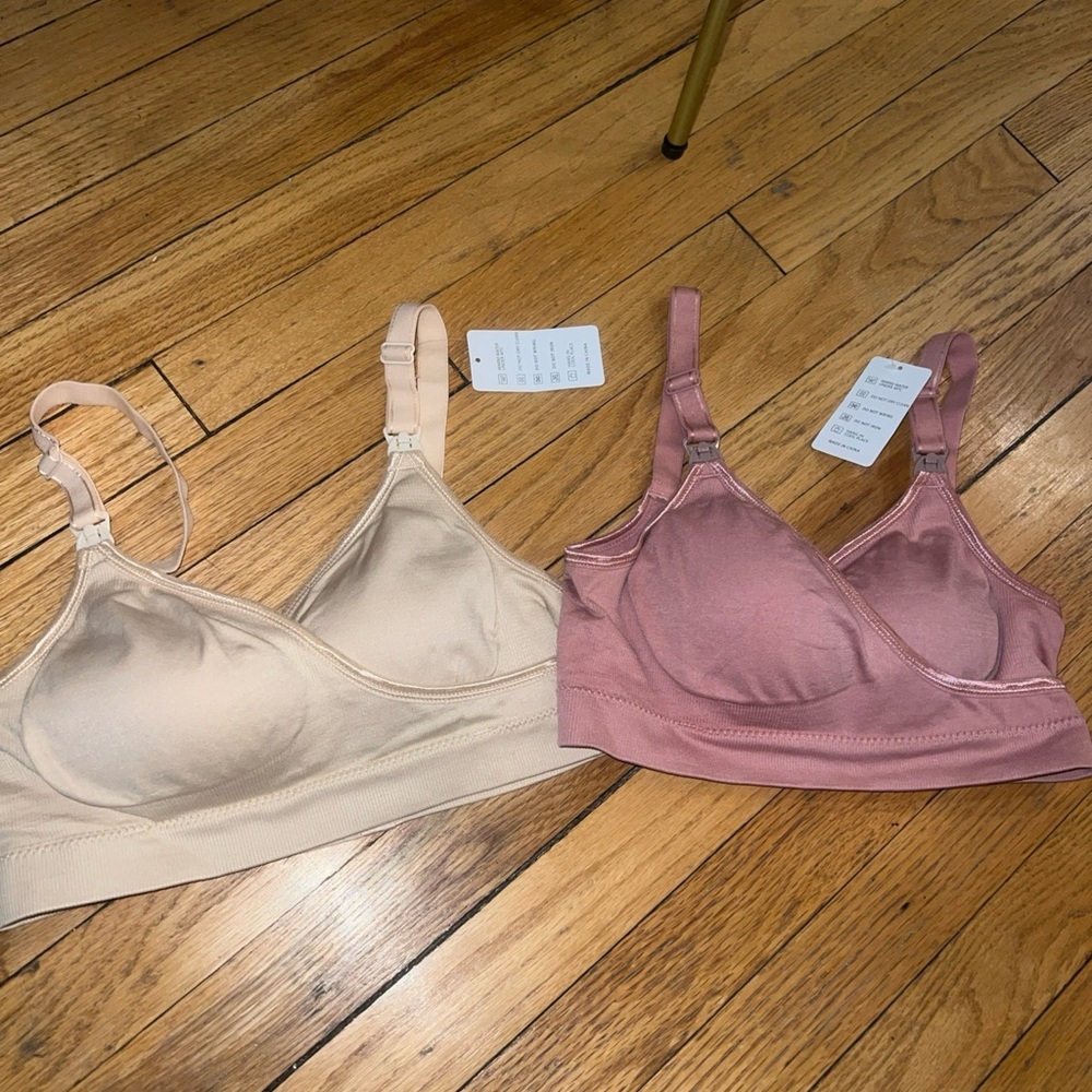 Two Char Ming & Dream Pink And Tan Nursing Bras NWT Size M